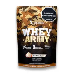 VITANAS - Whey Army 2lb - Vainilla Irlandesa- Proteína Aislada con Colágeno -