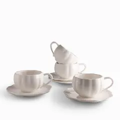 AMBIENTE GOURMET - Pocillo y plato Pumpkin 200ml setx4