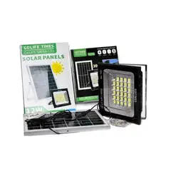 GENERICO - Reflector con Panel Solar Exterior Lampara Led Luz Fría Control Remoto