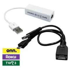 INNOVA - Adaptador Ethernet Usb 3 En 1 Mbps Cable Otg Para Fire Stick Roku