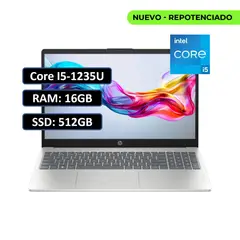 HP - PORTATIL 15 INTEL CORE I5-1235U RAM 16GB SSD 512GB 15.6 PULGADAS WIN11 HOME