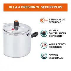IMUSA - Olla a Presión SecuryPlus 7 Litros Cierre Interno
