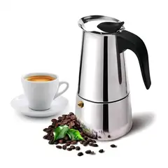 GENERICO - Cafetera Italiana Espresso Moka Moderna de Acero 6 Tazas Clasica