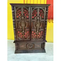 SIN ETIQUETAS - Armario Comoda Español Antiguo En Madera Nogal