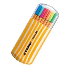 STABILO - Plumígrafos Point 88 Punta Fina Estuche Zebrui X 20 Colores