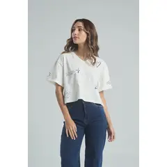 JULIANA SANCHEZ - Camiseta Feel like home - Marfil