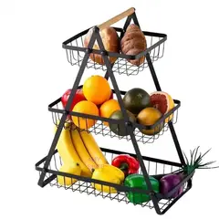 GENERICO - Estante Para Frutas De 3 Niveles Canasto De Acero