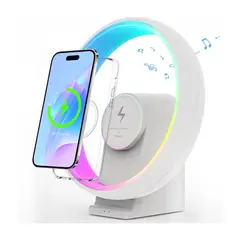 GENERICO - Lámpara Nocturna con Altavoz Bluetooth y Carga Inalámbrica 15W