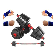 GENERICO - Kit de Mancuernas 20 kg Para Ejercicios Barra Larga Antideslizante