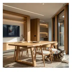 22 GRADOS DECORACION - Juego de Comedor Florenza 4 sillas en Roble 160cm x 70cm