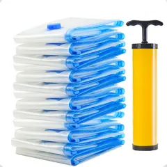 GENERICO - Kit De Bolsas De Vacío Para Ropa 10 Unidades Con Bomba