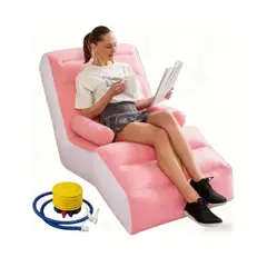 GENERICO - Sillón Sofá Inflable con Reposabrazos y Reposapiés