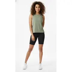 BELIFE - Camiseta deportiva verde manga sisa para mujer