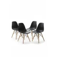 GENERICO - Set x4 Sillas Comedor Minimalistas Tipo Eames