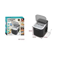 SOKANY - Máquina De Hielo Cubos Sk03038 Negra 12kgdía Autolimpieza