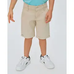 BALLESTA KIDS - Bermuda Drill Niño Corte Recto Beige