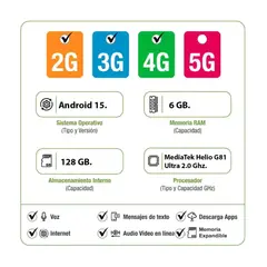 HONOR - Celular X6C 6GB RAM 128GB Azul