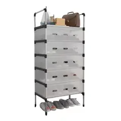 GENERICO - Zapatero Organizador 8 Niveles con Cubierta a Prueba de Polvo