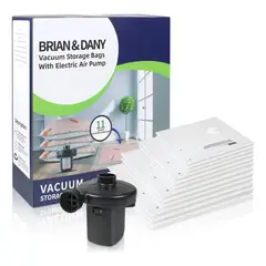 INNOVA - Bolsas De Vacío Brian & Dany Con Bomba Eléctrica 12 Pack