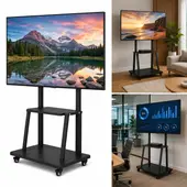 TECNOHOGAR JS - Soporte Tv Base Pedestal Rueda Televisor 32 A 75 Pulgadas Resistente 50kg