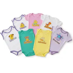 BABY KDS - Semanario bodies bebe niña glotoncitos-multicolor 0-3 meses