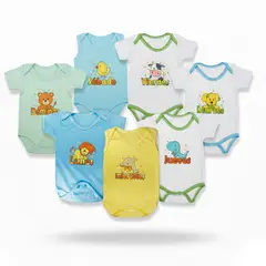 BABY KDS - Semanario bodies niño glotoncitos - multicolor 0-3 meses