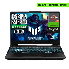 ASUS - TUF GAMING AMD RYZEN 7-7445HS RTX 3050 4GB SSD 512GB RAM 24GB LED 15,6 FHD 144Hz /