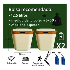 GENERICO - Cesto Basura Tacho Inteligente X2 Unidades
