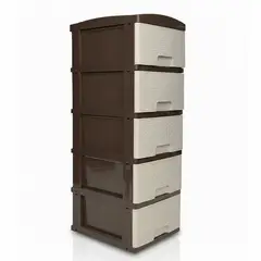 COLPLAST - Practimueble Apariencia Rattan 5 Gavetas Color Pistacho Wengue