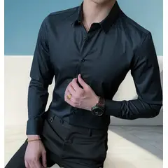 ABC - Camisa Manga Larga Para Hombre Botones Diseño