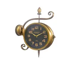 DECORIENTE - Reloj De Pared Doble Faz Decorativo 52036 Muran-Dorado