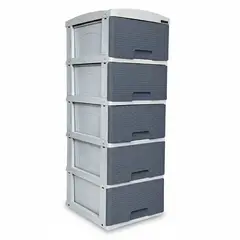 COLPLAST - Practimueble Apariencia Rattan 5 Gavetas Color Gris