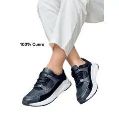 EVEGONZ - Tenis Casual de Dama Zapato en Cuero Urban Moda