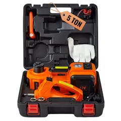 GENERICO - Gato Hidráulico Eléctrico 5 Ton 12V con Llave de Impacto