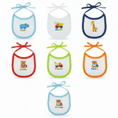 BABY KDS - Semanario baberos x7 para bebe niño - glotoncitos multicolor