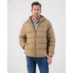PATPRIMO - Chaqueta Acolchada Con Capota  Para Hombre Beige