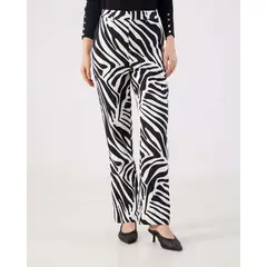 PATPRIMO - Pantalón Estampado Ajuste Recto  Para Mujer Negro