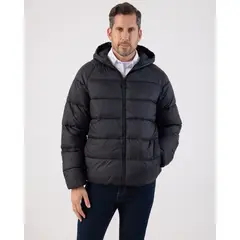 PATPRIMO - Chaqueta Acolchada Con Capota  Para Hombre Negro