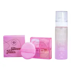 MONTOC MAKEUP - Polvo Suelto Bloomshell 4 En 1 Traslúcido Spray Fijador Mate