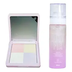 MONTOC MAKEUP - Polvo Compacto 4en1 Fijador Maquillaje Montoc Larga Duracion