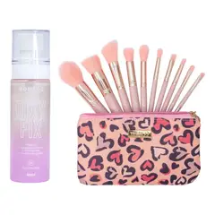 GENERICO - Brochas De Maquillaje Mini Rosa Spray Fijador Maquillaje