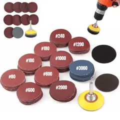 GENERICO - DISCOS DE LIJADO DE 2 PULG + RESPALDO CON VELCRO + ADAPTADOR DEL 80 AL 3000 JUEGO X 104 PCs