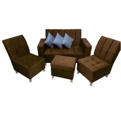 GENERICO - JUEGO DE SALA ESTEBAN 5 PUESTOS TAPIZADO AMIGABLE CON MASCOTAS