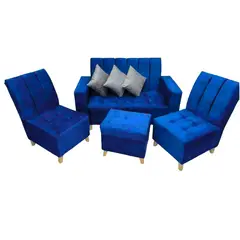 GENERICO - JUEGO DE SALA ESTEBAN 5 PUESTOS TAPIZADO AMIGABLE CON MASCOTAS