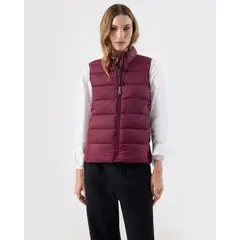 PATPRIMO - Chaleco Acolchado Cuello Alto Cremallera Para Mujer Vino
