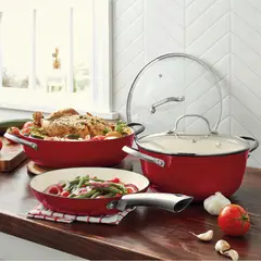 RHOMIE - Juego 5 Pz Hierro Fundido Esmaltado Apto Horno