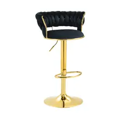 GENERICO - Silla Bar Butaco Alta Giratoria Barra Bar Cocina Reflarisa Negro Larisa