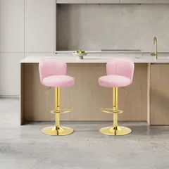 DIMATEX LEON - Set X2 Silla Bar Butaco Alta Giratoria Barra Bar Cocina Refpirgos