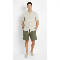 BELIFE - Bermuda verde en lino para hombre