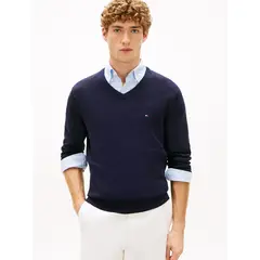 TOMMY HILFIGER - Saco azul marino essential con cuello v